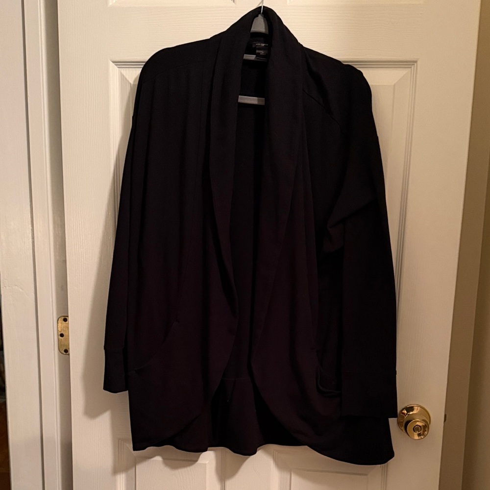 Ann Taylor Black Open Front Cardigan